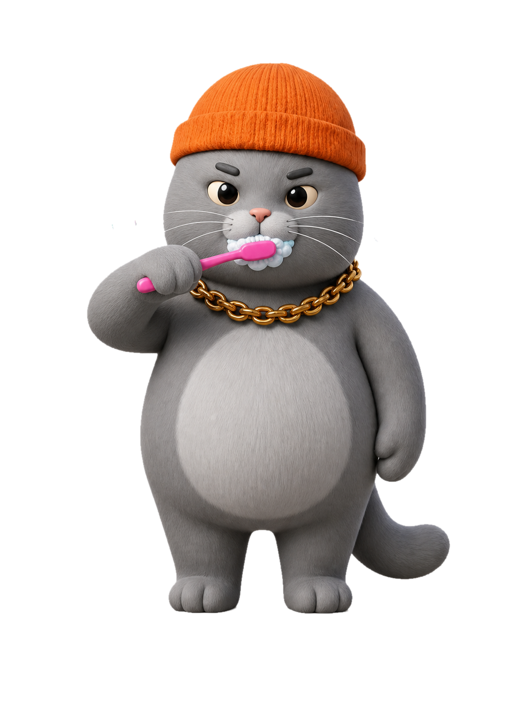 MC BUTTER brushing teeth