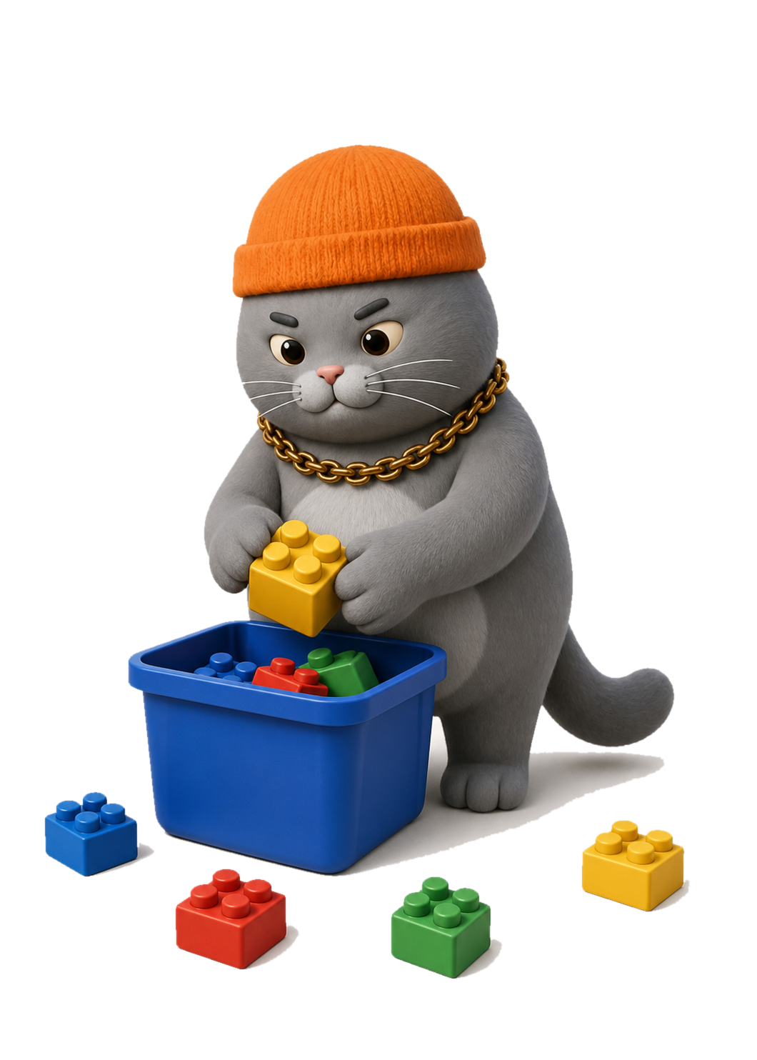 MC BUTTER cleaning up toys