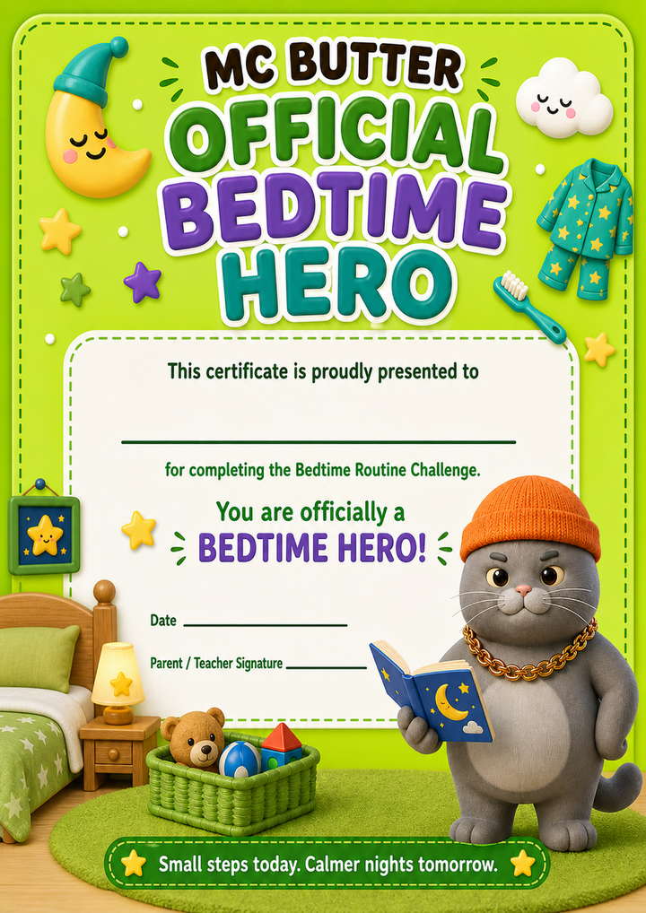 Bedtime Routine Certificate preview