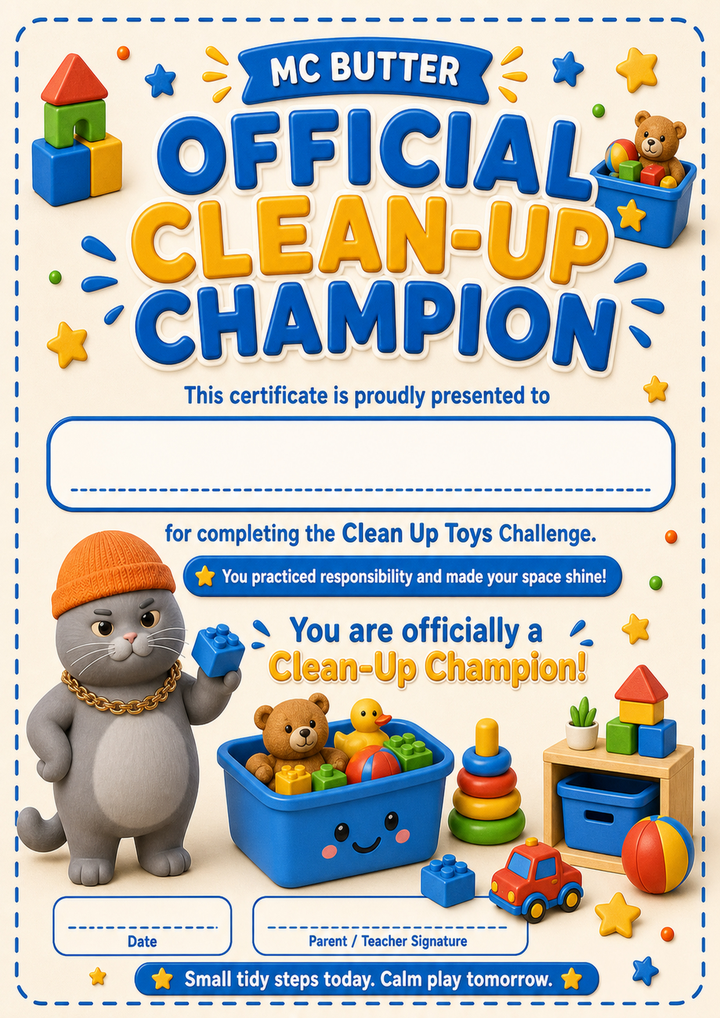 Clean Up Toys Certificate preview