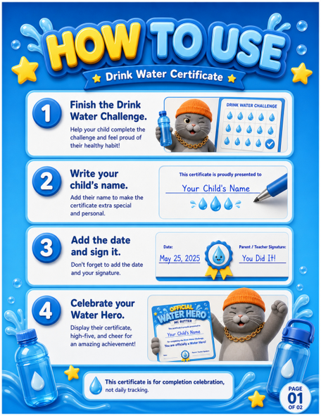 Drink Water Certificate preview