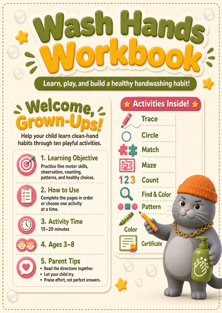 Wash Hands Workbook preview