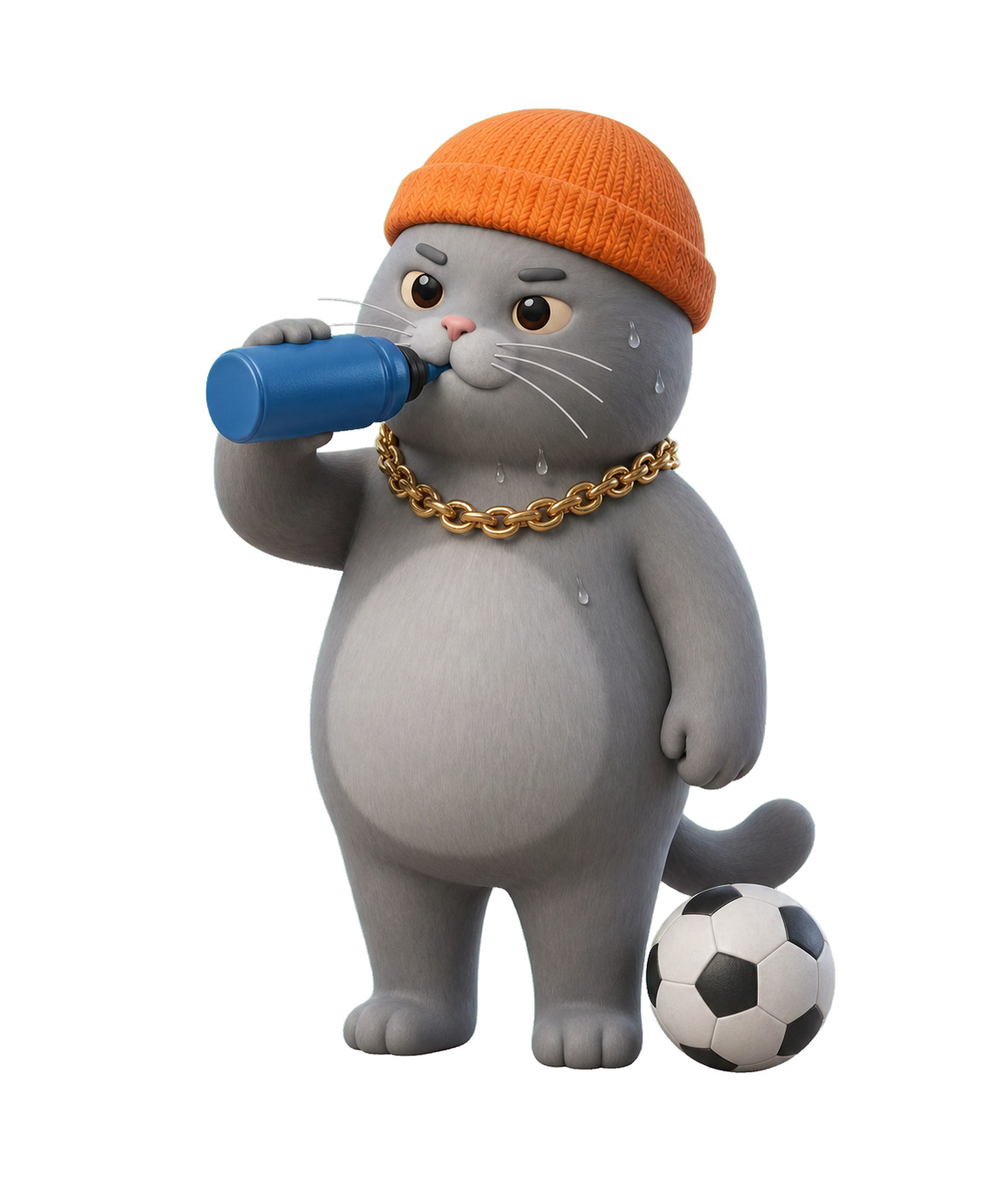 MC BUTTER drinking water after playing soccer